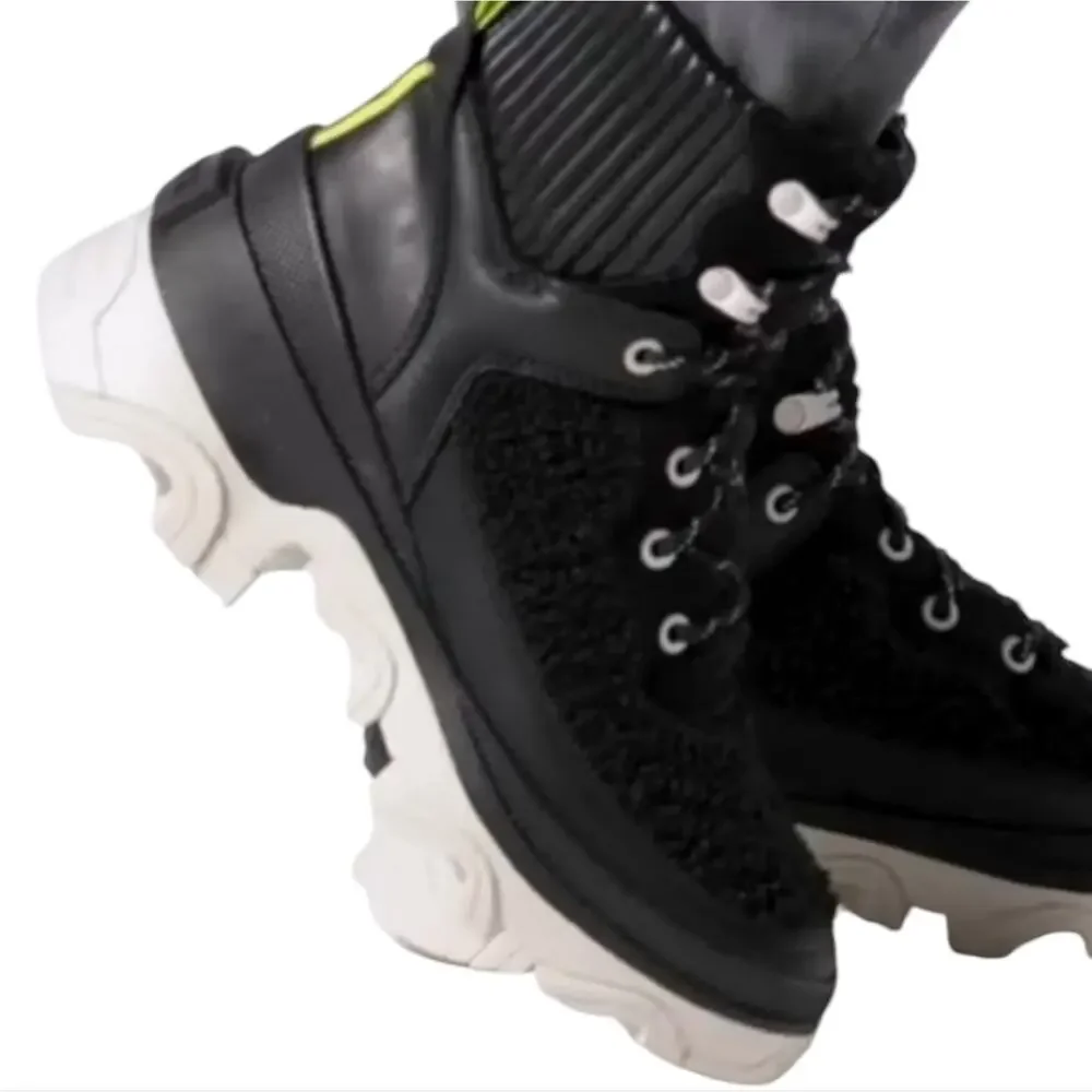 Sorel‎ Brex Cozy Lace Waterproof Boot - Black Sea Salt - Women's US Size 8.5 New